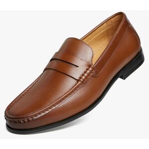 Journey West Mens Genuine Leather Dress Shoes Slip on Penny Loafers for Men 7.5